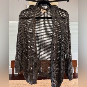 ADORA Black Open-Knit Cardigan